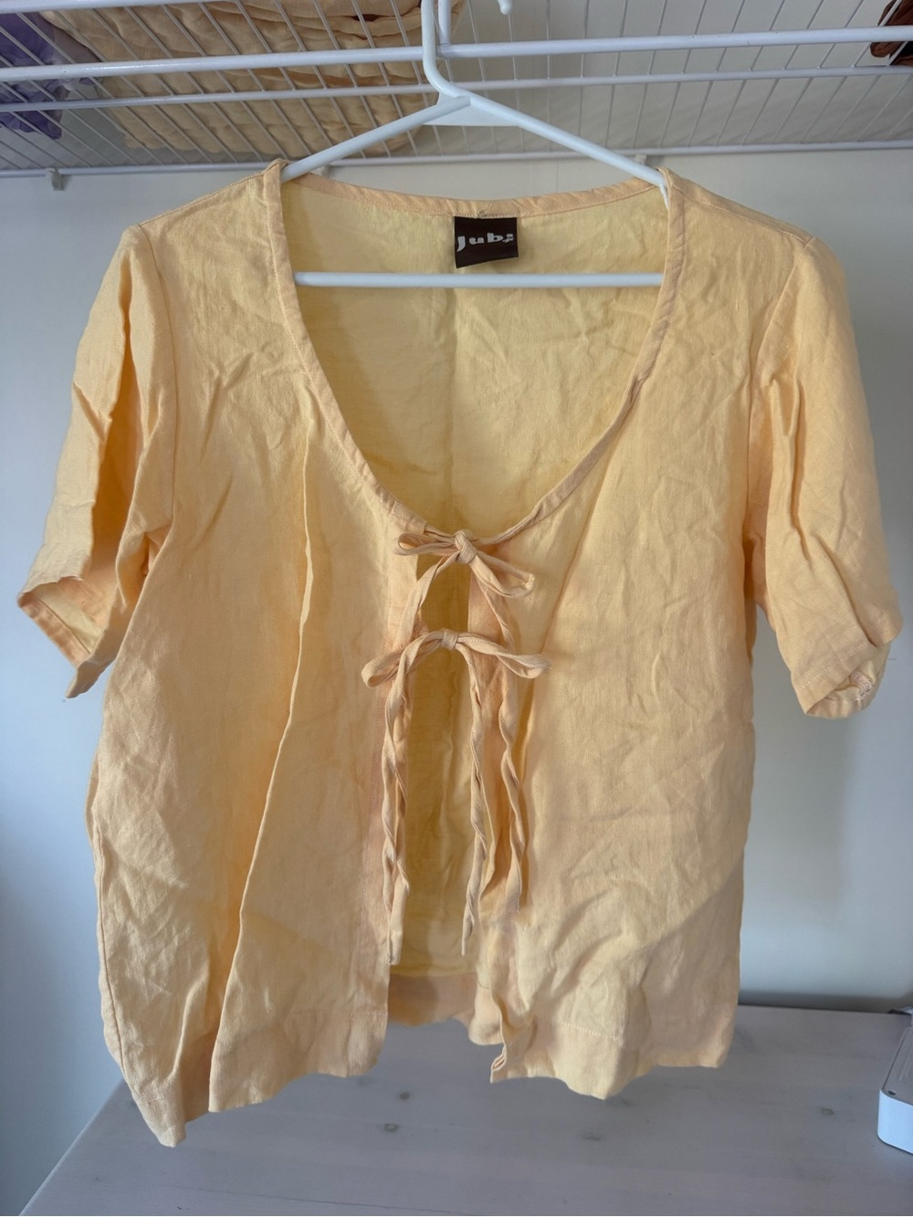 Jubi butter yellow linen top